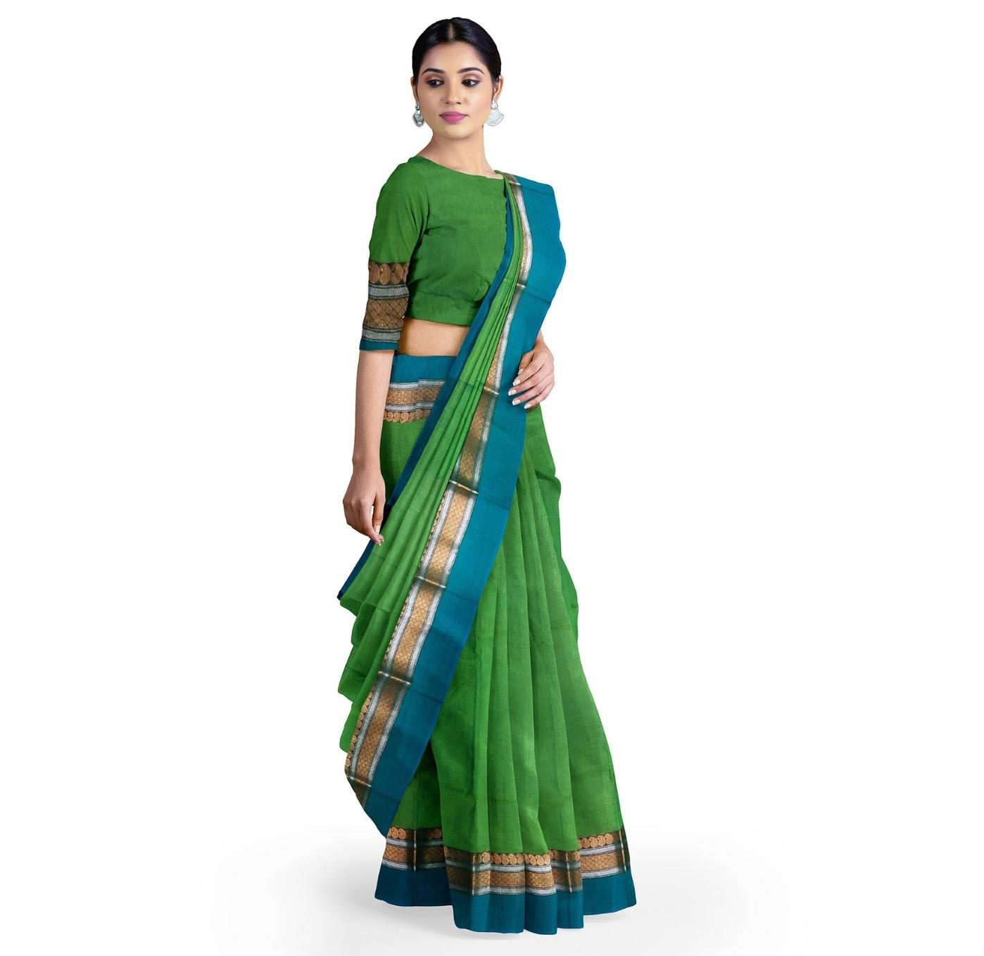 Pure Handloom Cotton Saree with  Zari Border