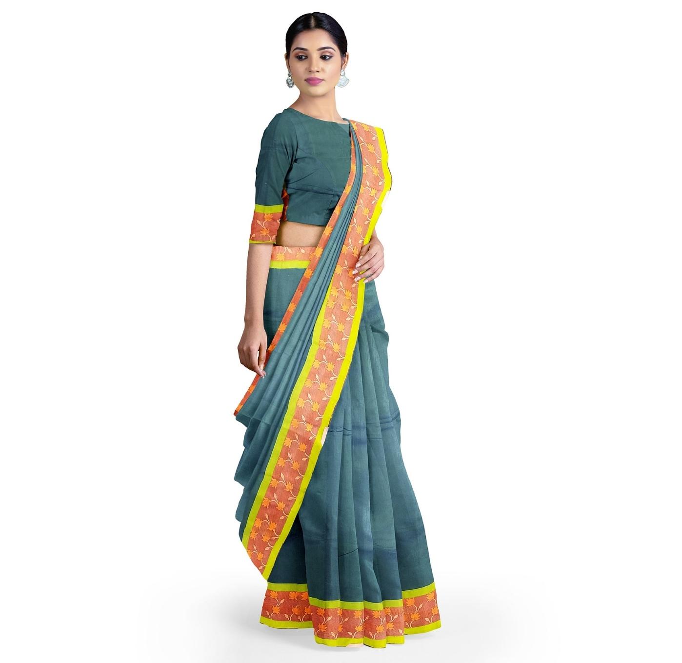 Pure Handloom Cotton saree with Woven Border