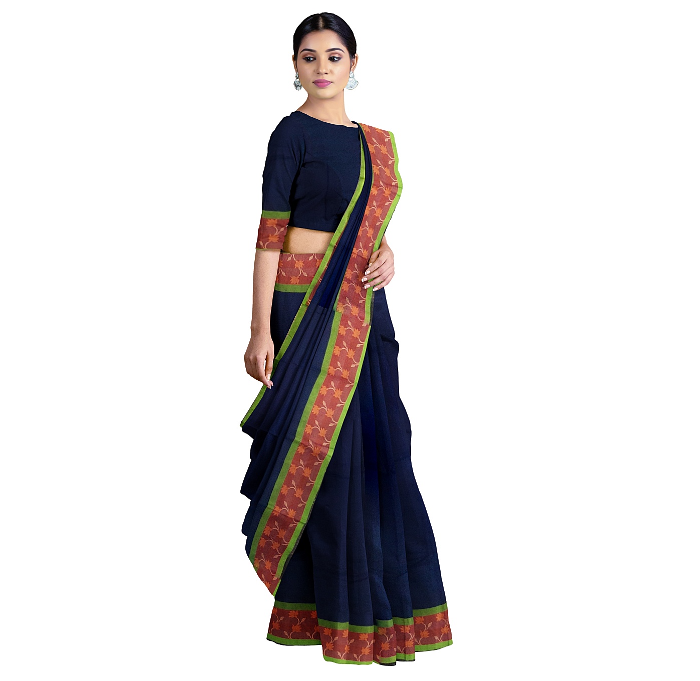 Pure Handloom Cotton saree with Woven Border