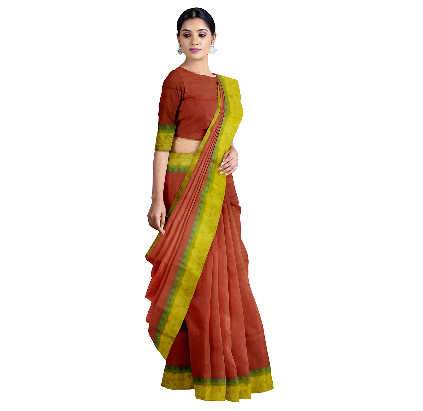 Pure Handloom  Cotton saree with woven Border