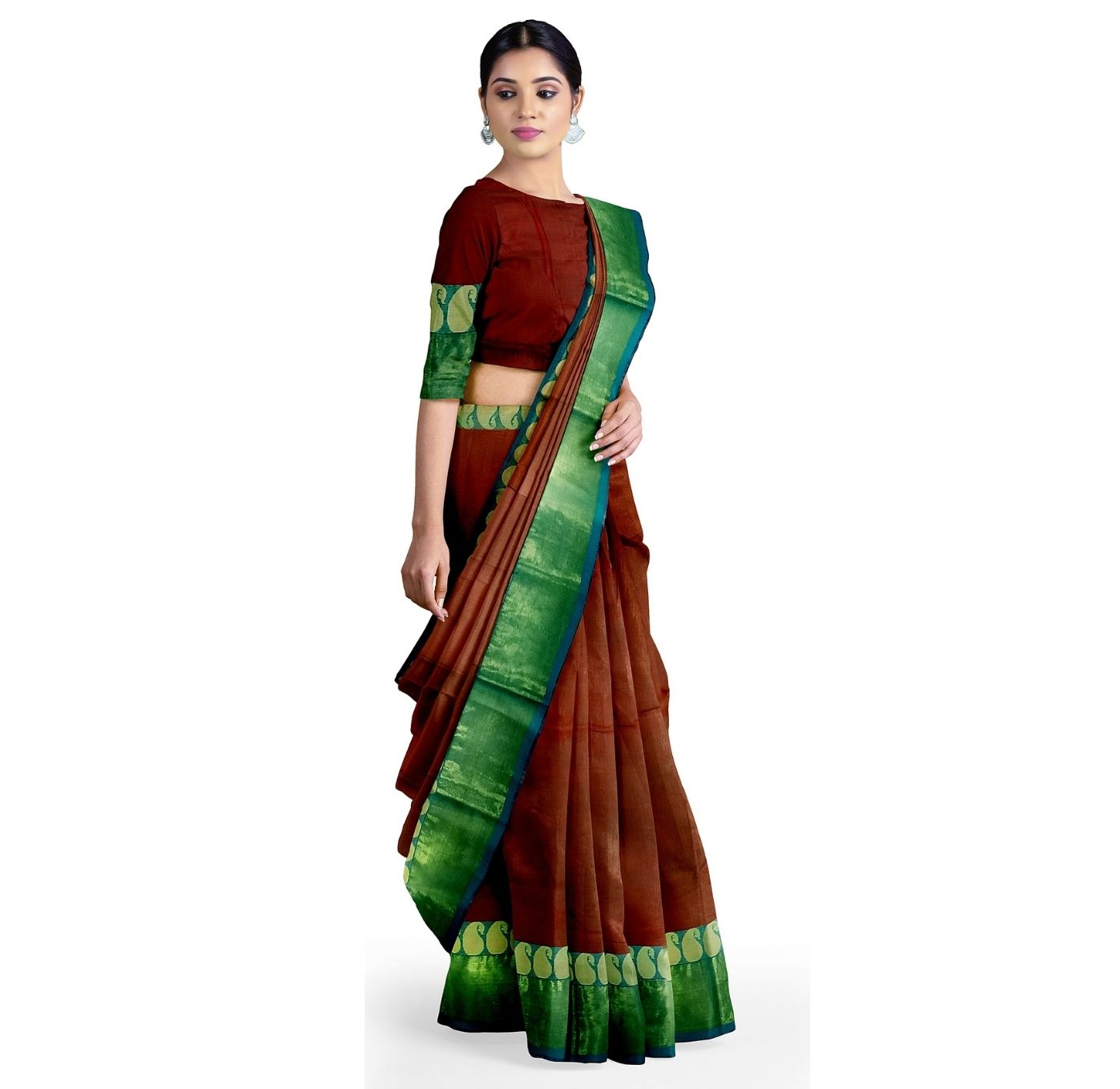 Pure Handloom  Cotton Saree with  Zari Border