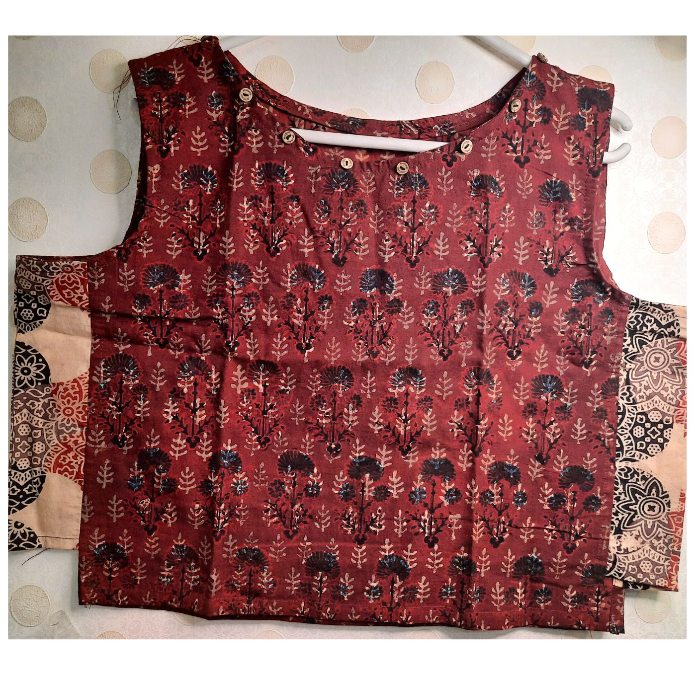 Bagru Block  Print Cotton Sleeveless Crop Top