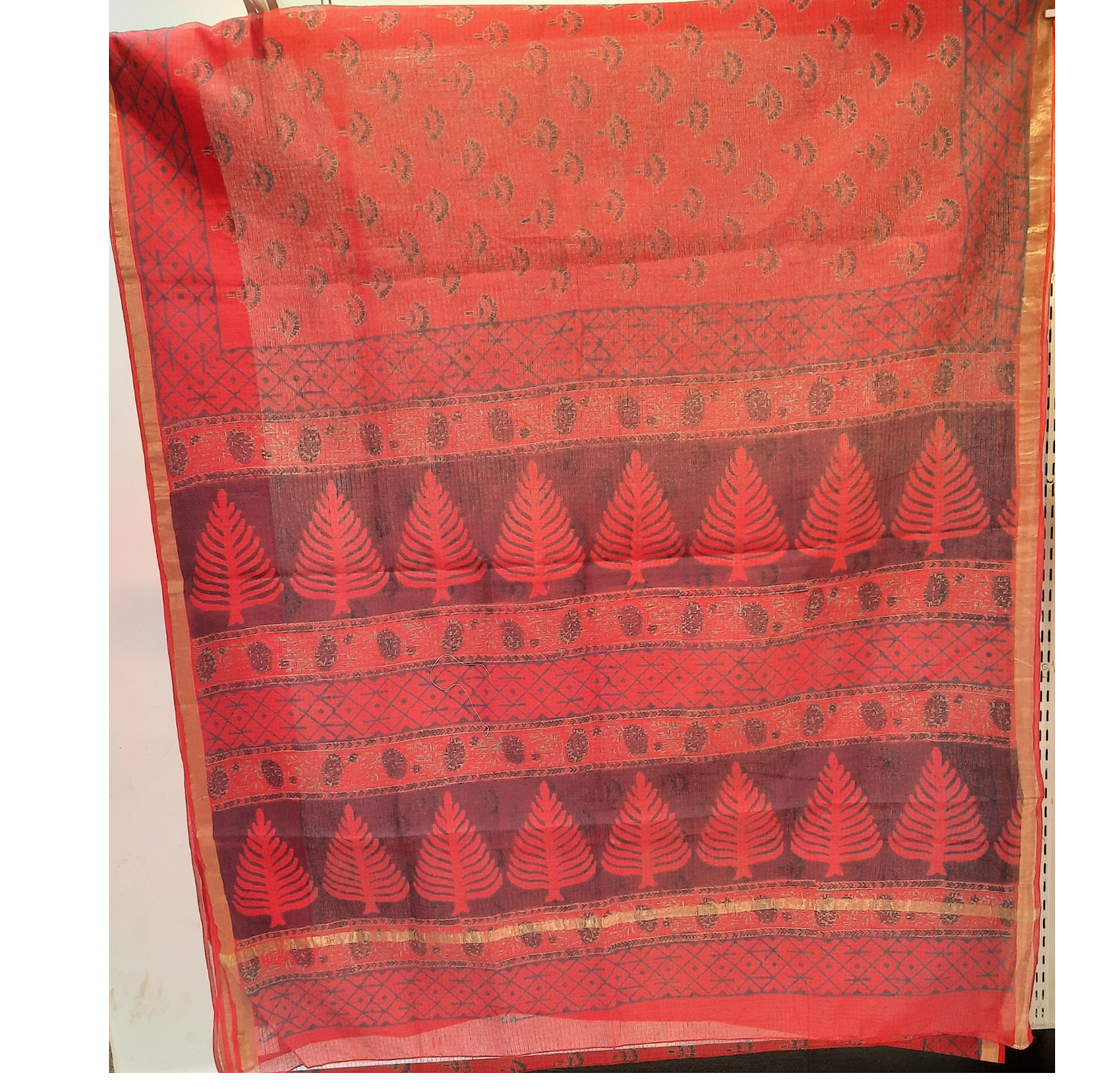 Hand Block Printed  Kota Doria Saree