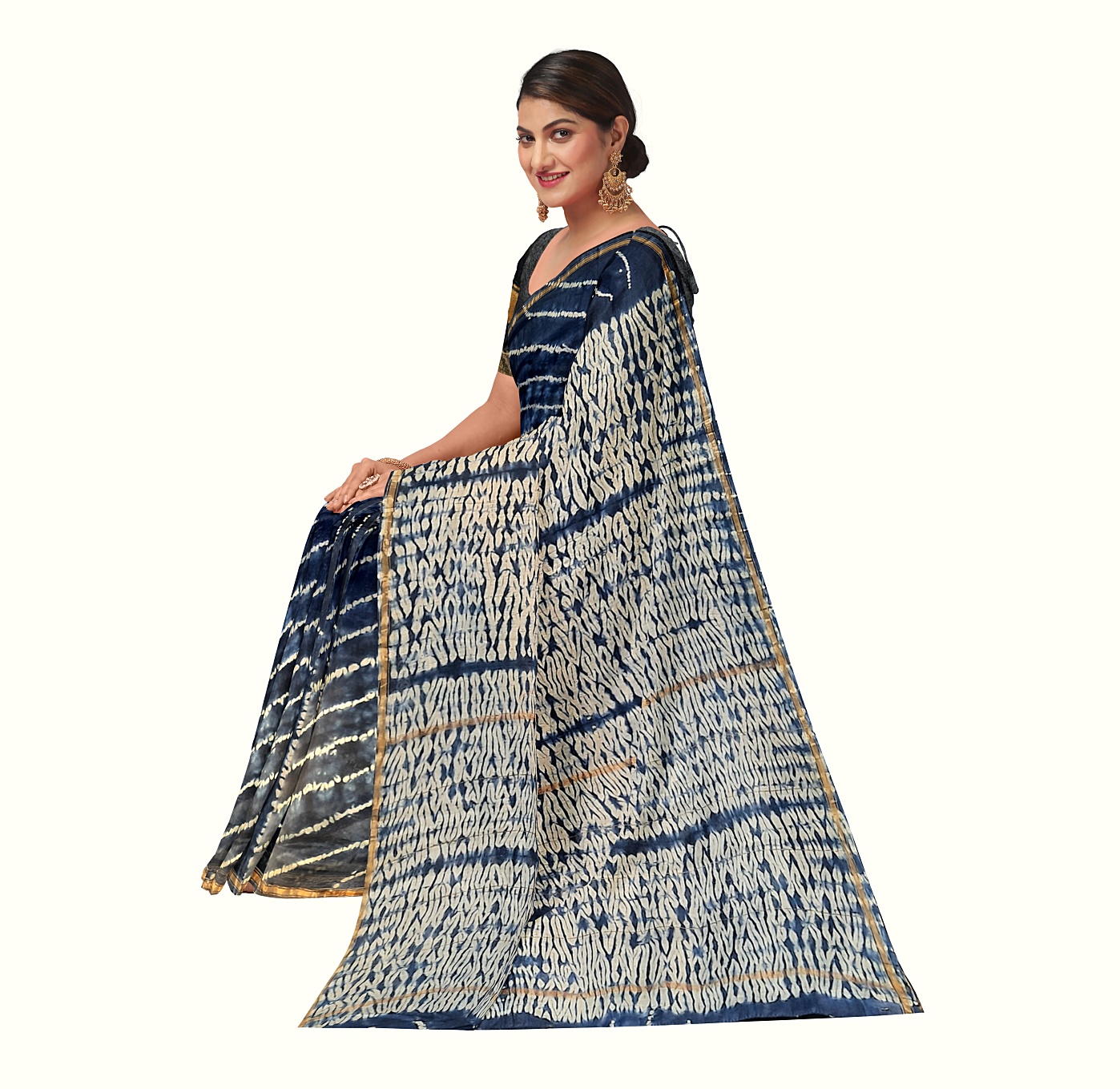 Tie and Dye Chanderi Silk cotton Saree